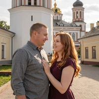 Thomas and Irina engagement photo, American-Russian couple from Kazan
