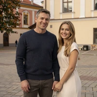 Daniel and Alena engagement photo, American-Belarusian couple who met on Belarusian women dating platform