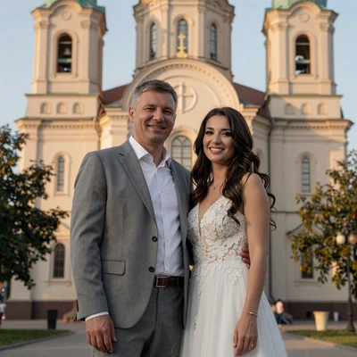 Robert and Ioana Brasov wedding photo, American-Romanian couple who met on Romanian women dating platform