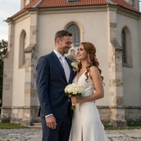Mark and Zuzana wedding photo, American-Slovak couple who met on Slovakian women dating platform